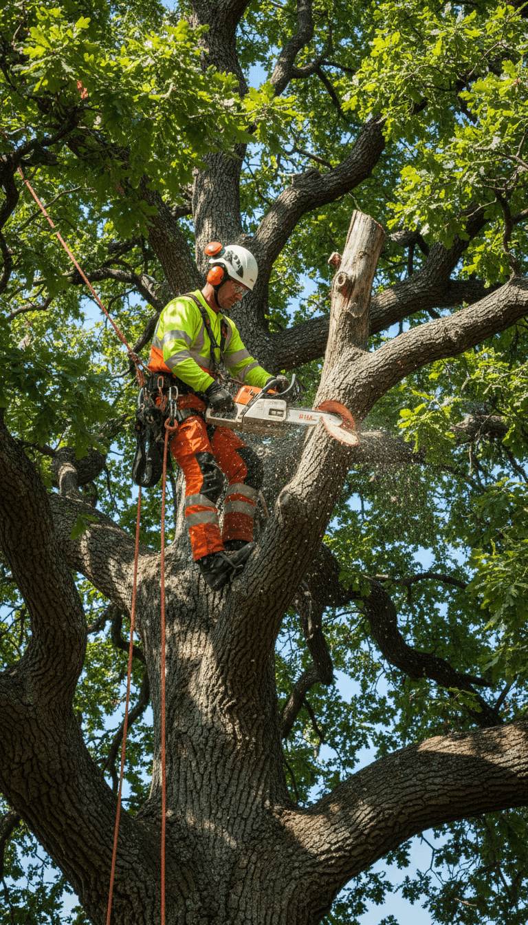 Tree trimming service by professional arborist